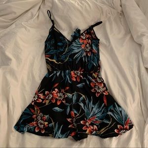 Aqua Floral Romper